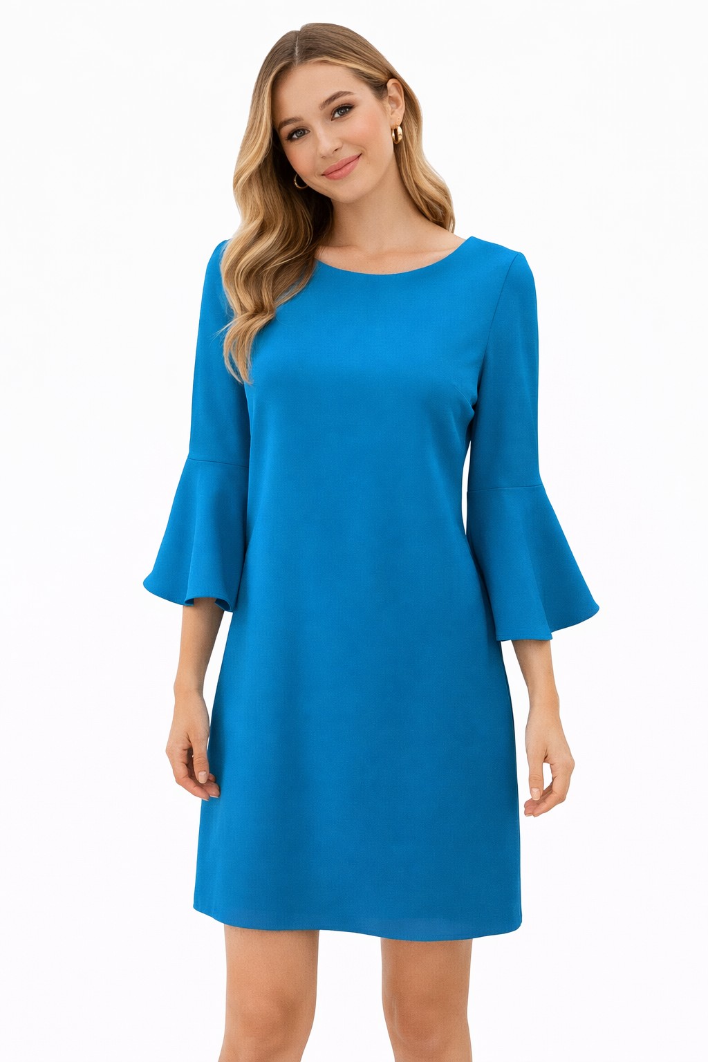 Calvin Klein Turquoise Solid Pre-Owned Ladies Dress - Size 10