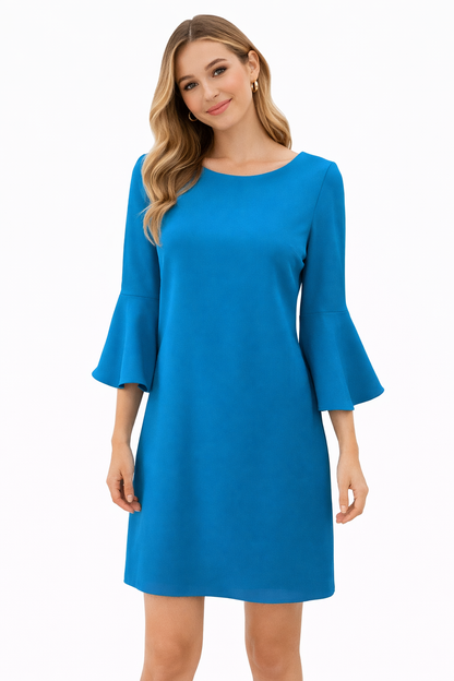 Calvin Klein Turquoise Solid Pre-Owned Ladies Dress - Size 10