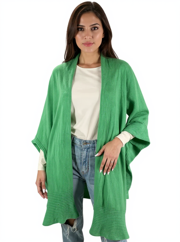 Stitch & Needle Green Solid Pre-Owned Ladies New with Tags Wrap