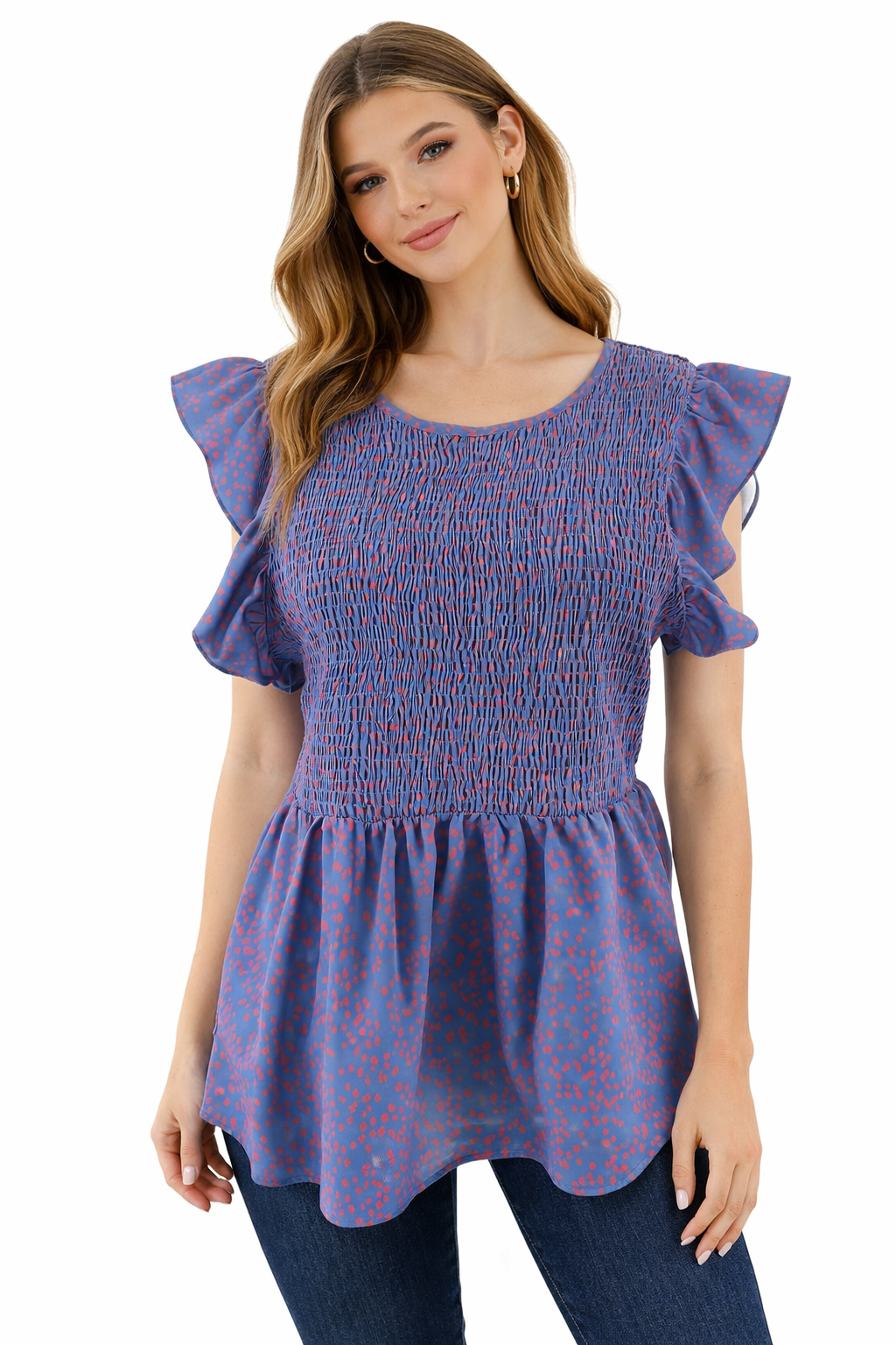 Michelle Mcdowell Purple/Pink Print Pre-Owned Ladies New with Tags Top - Size Large - Margaret’s Fine Consignment