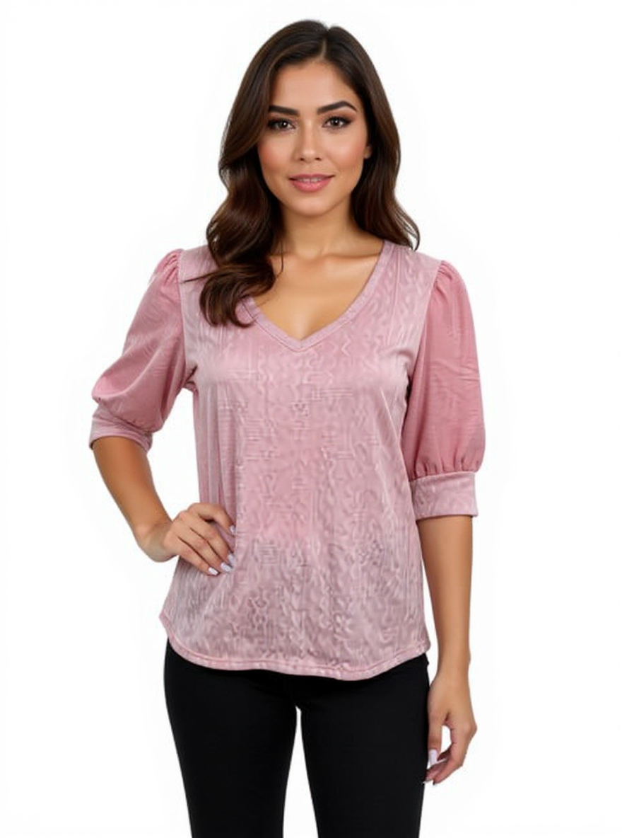 Mauve solid pre-owned ladies top by Gibson Look in size small, featuring a soft fabric and relaxed fit.