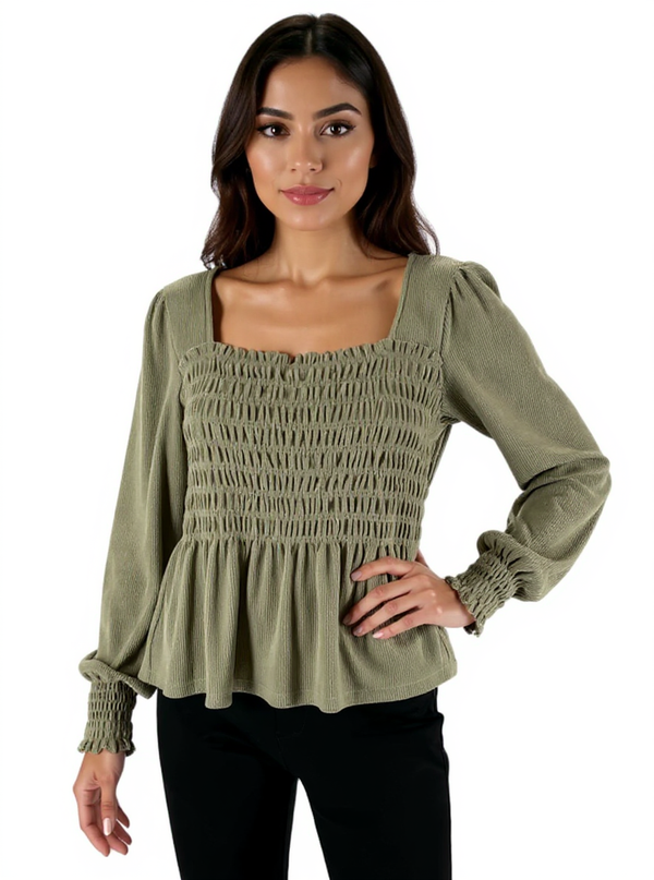 A'ltard State Olive Pre-Owned Ladies Casual Top - Size Medium