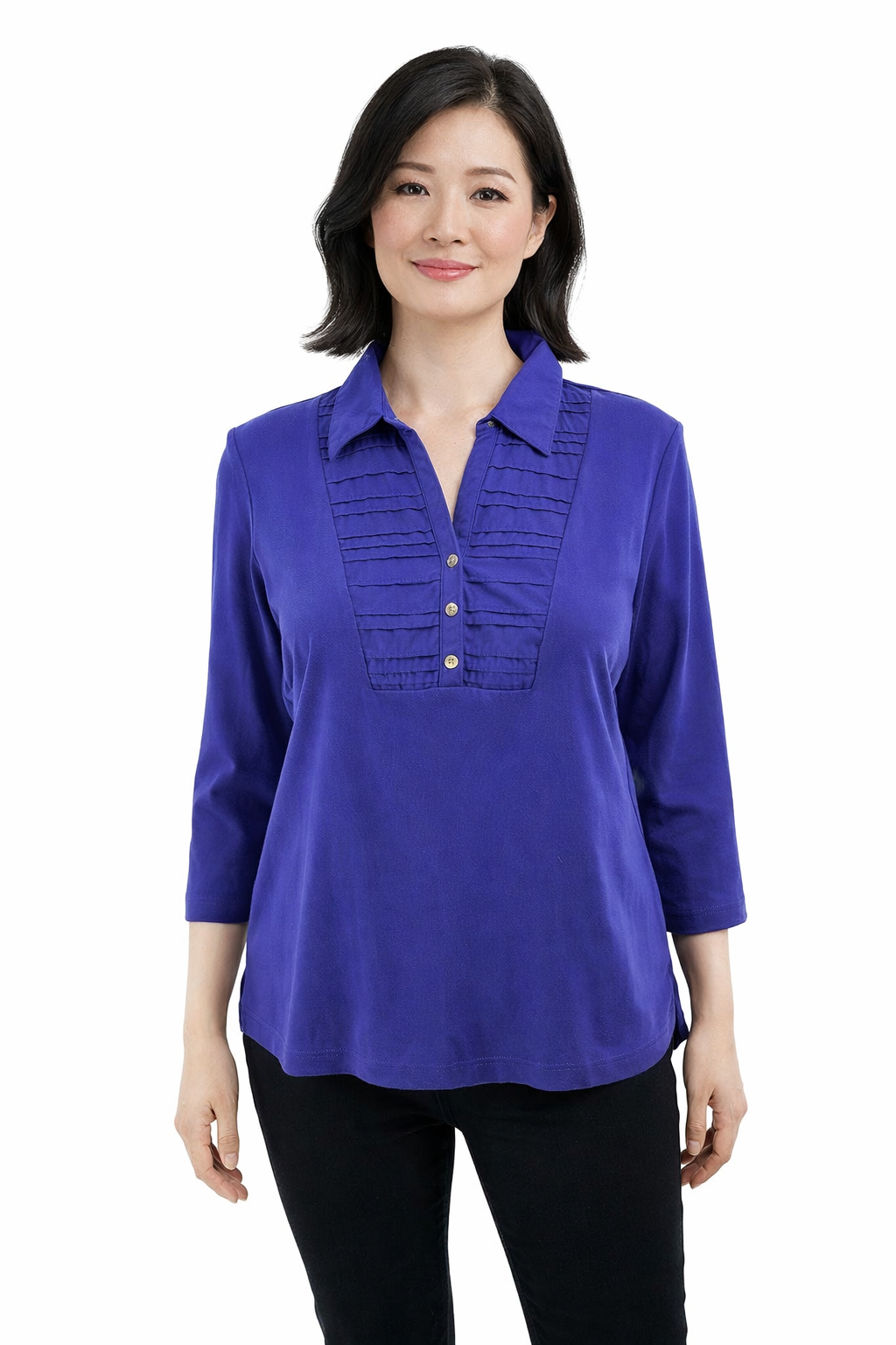 Karen Scott Purple Solid Pre-Owned Ladies Casual Top -  Size Large Petite