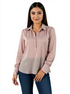 Banana Republic blush blouse for women, size medium, featuring a classic, minimalist design suitable for workwear.
