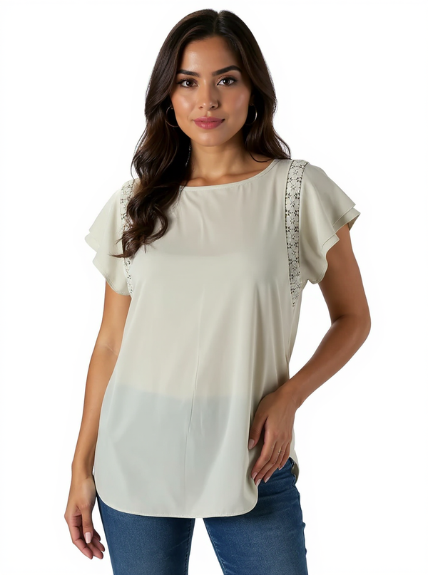 Ann Taylor Gray Pre-Owned Ladies Top - Size Medium