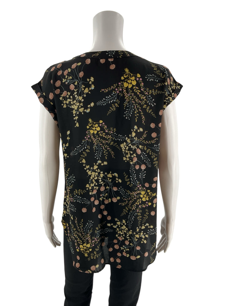 Philosophy Black/Multi Floral Pre-Owned Ladies Top - Size Small