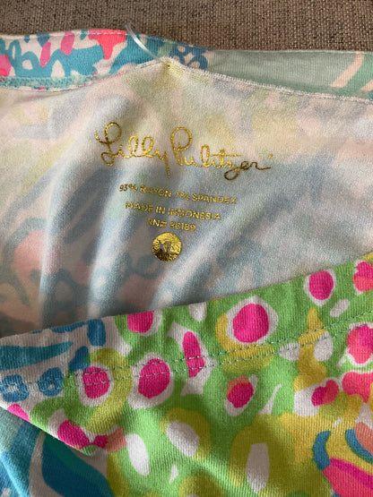 Lilly Pulitzer Marlowe Dress In The Vias Print Boatneck 3/4 Sleeve XL