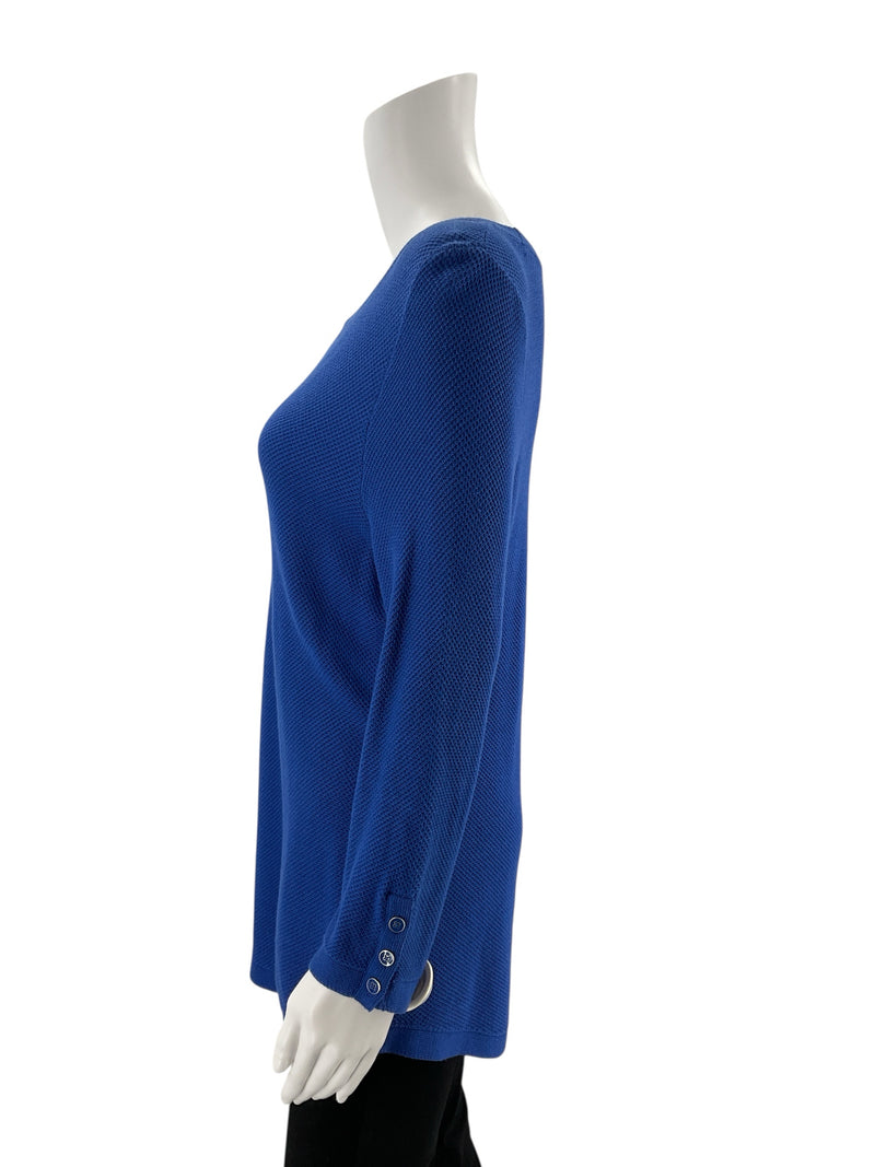 Talbots Blue Textured Pre-Owned Ladies Top - Size Medium