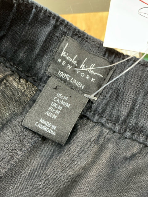 Nicole Miller New York Black Linen Cargo Jogger Pants Size Medium - ONLINE ONLY