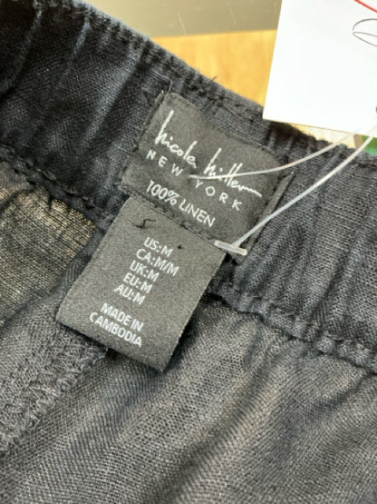 Nicole Miller New York Black Linen Cargo Jogger Pants Size Medium - ONLINE ONLY