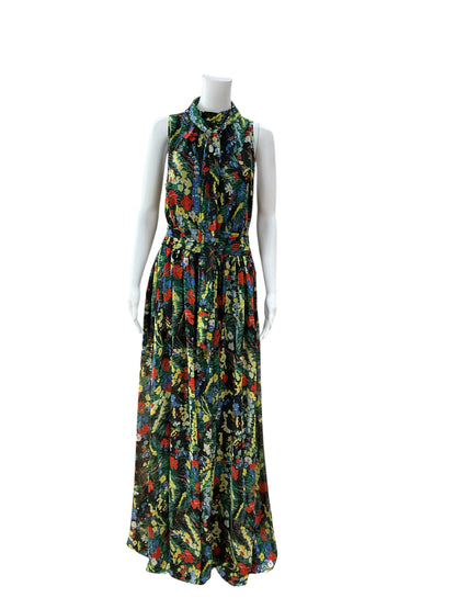 Lauren Ralph Lauren Floral Tie-Neck Sleeveless Maxi Dress Size 16 - ONLINE ONLY