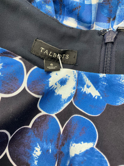 Talbots Blues/White Floral Pre-Owned Ladies Dress - Size 6