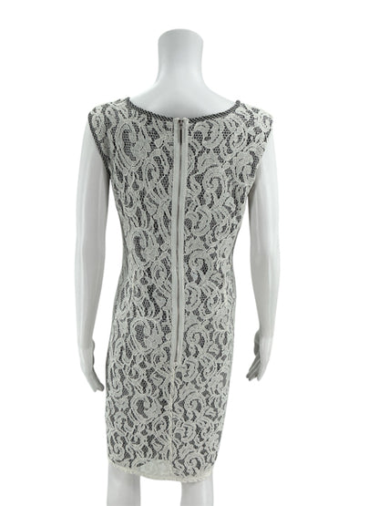 Elena Wang White/Black Lace Dress Size XL - rear view