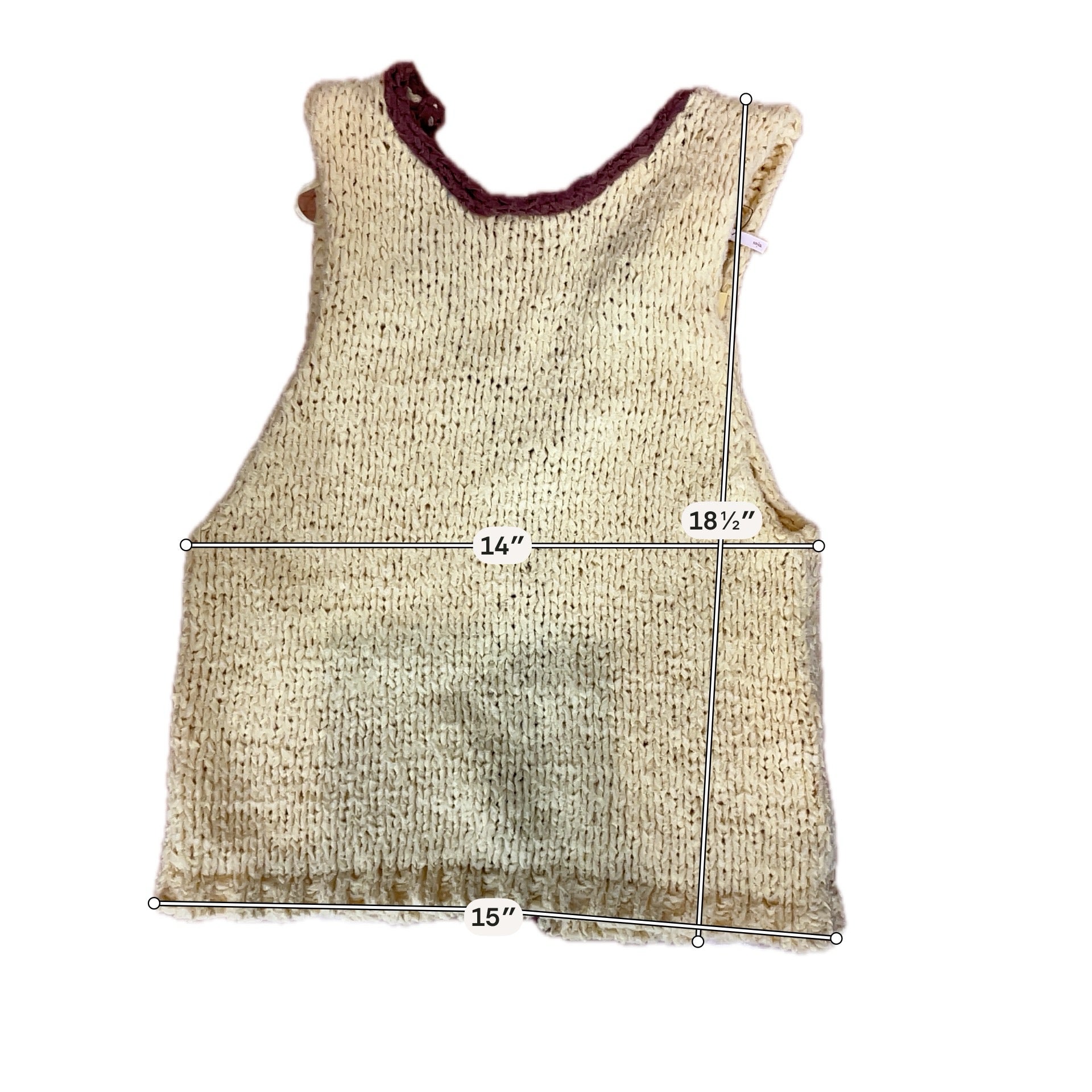 Free People My Bestie Tie Back Knit Tank Top Size Small Yellow Brown