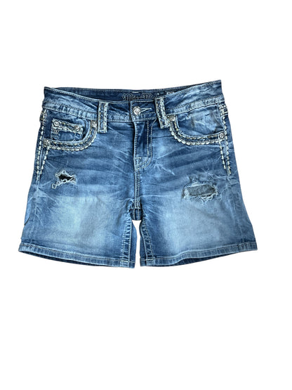 Miss Me Signature Studded &amp; Distressed Cutoff Denim Shorts Size 27 - ONLINE ONLY