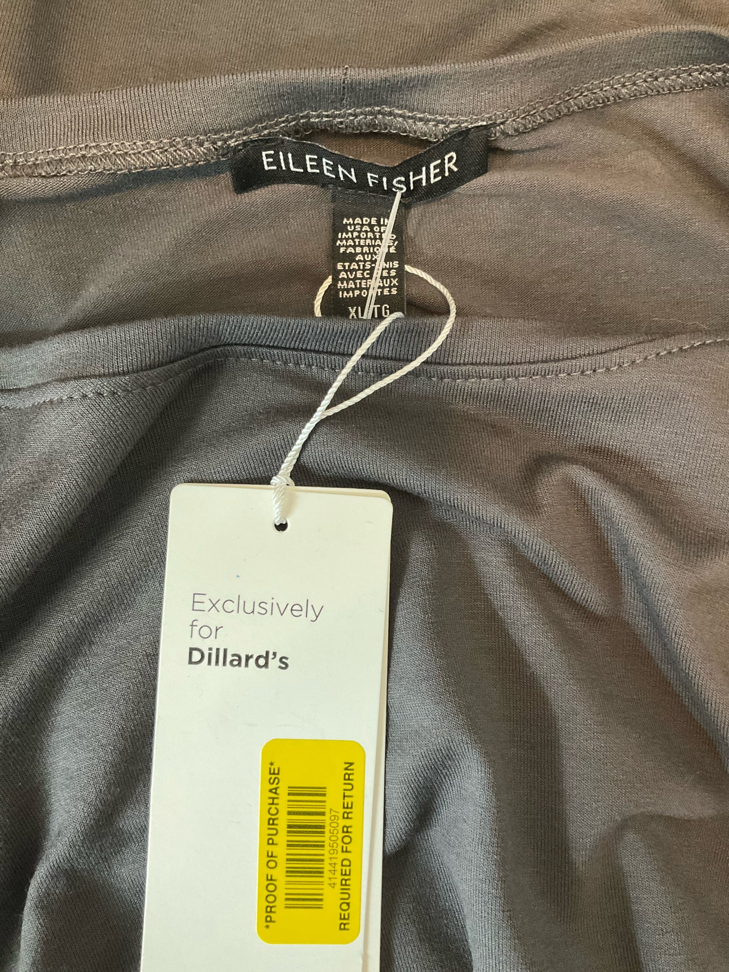 Eileen Fisher NWT Viscose Jersey Dolman Tunic Top Gray XL Dillard&