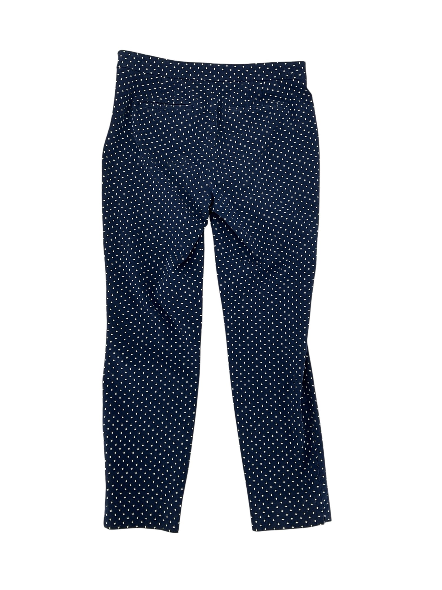 Talbots Polka Dot Chatham Ankle Pants Navy White Stretch Size 8