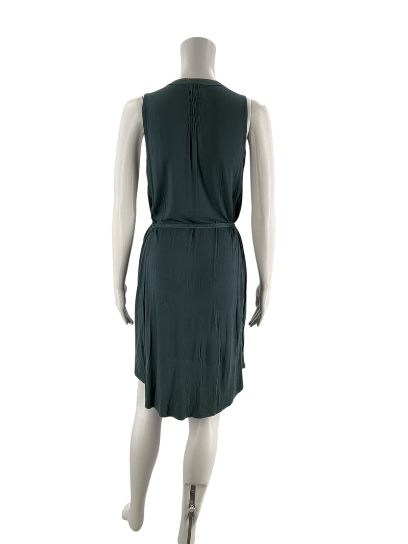 Tiny Green/Tan Floral Pre-Owned Ladies Dress - Size Medium