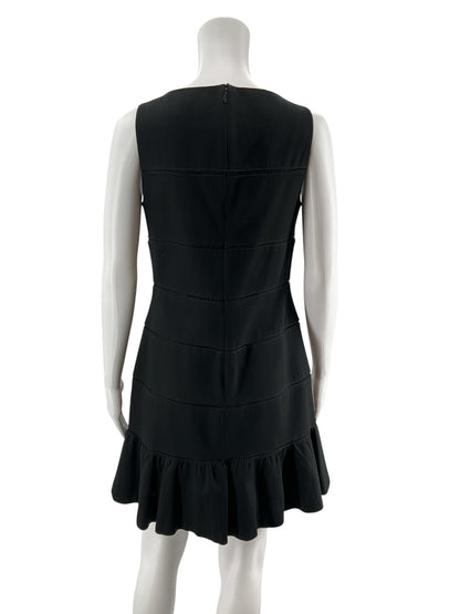Ann Taylor Ladder Stripe Fit &amp;amp; Flare Dress Black Size 4 - ONLINE ONLY