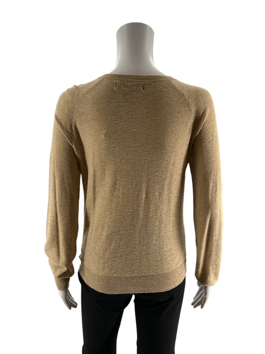 Eddie Bauer Tan Ruffle Pre-Owned Ladies Top - Size Medium - Margaret’s Fine Consignment