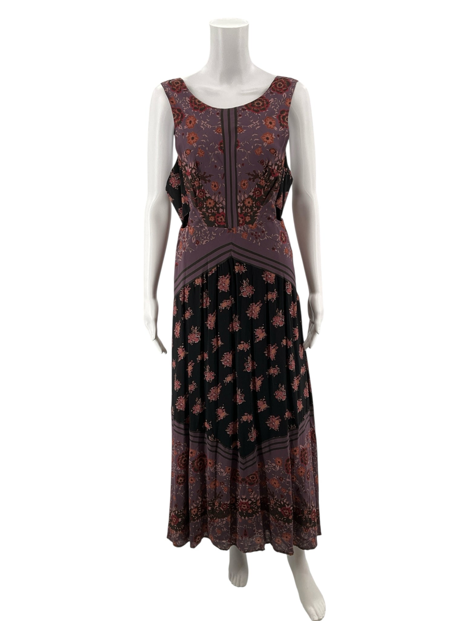 Free People Purple/Orange/Black Floral Pre-Owned Ladies Dress - Size 6