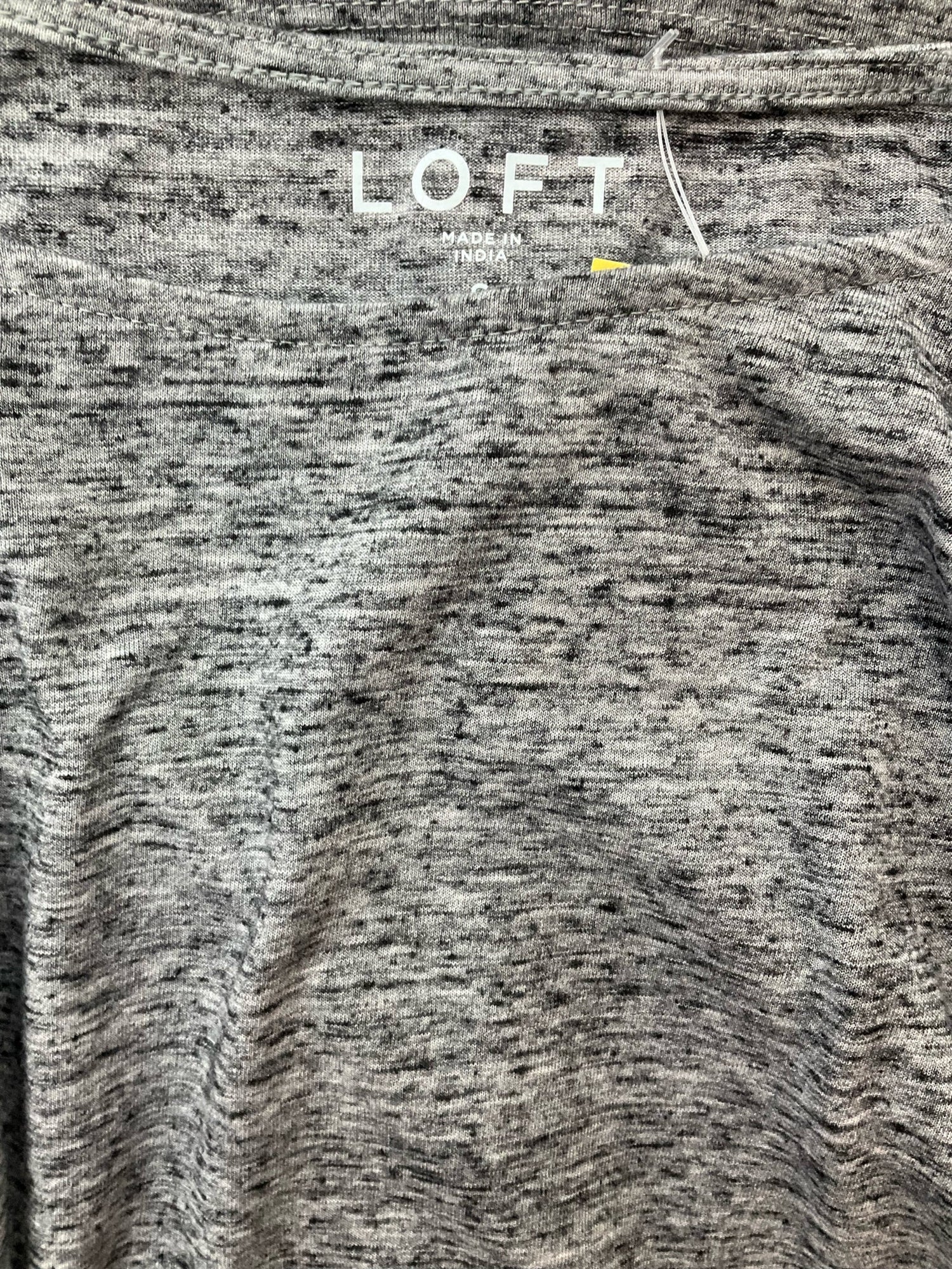 Loft gray heathered pre-owned ladies top in size small, featuring a casual boho relaxed fit style.