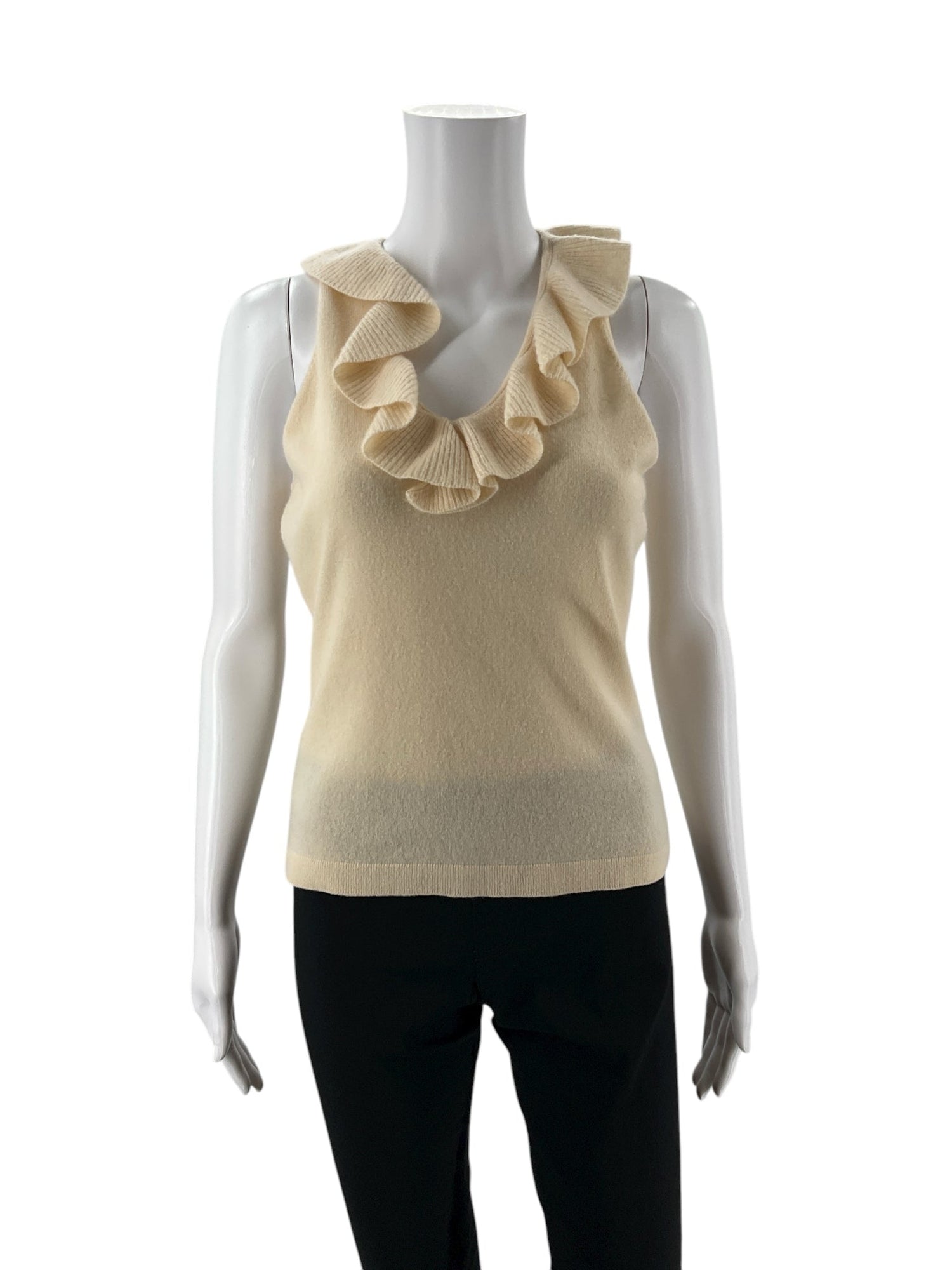 Ann Taylor Cream Solid Pre-Owned Ladies Top - Size Small - Margaret’s Fine Consignment