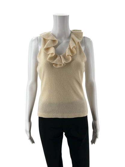 Ann Taylor Cream Solid Pre-Owned Ladies Top - Size Small - Margaret’s Fine Consignment