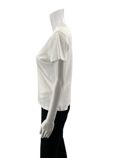 Talbots White Solid Pre-Owned Ladies Casual Top - Size Medium Petite - Margaret’s Fine Consignment