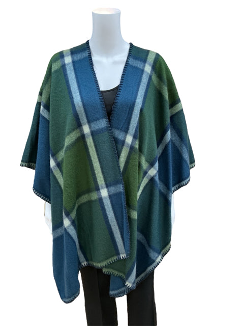 Woolrich Size os Green/Navy Plaid Cape