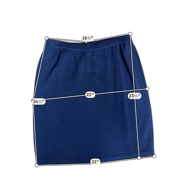 St. John Basics Santana Knit Pencil Skirt Navy Blue Size 14