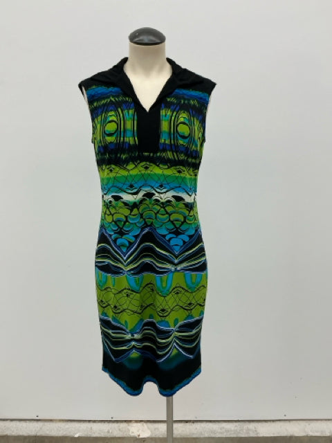 Carole Little Abstract Wave Print Sleeveless V-Neck Sheath Dress Size 6 - ONLINE ONLY