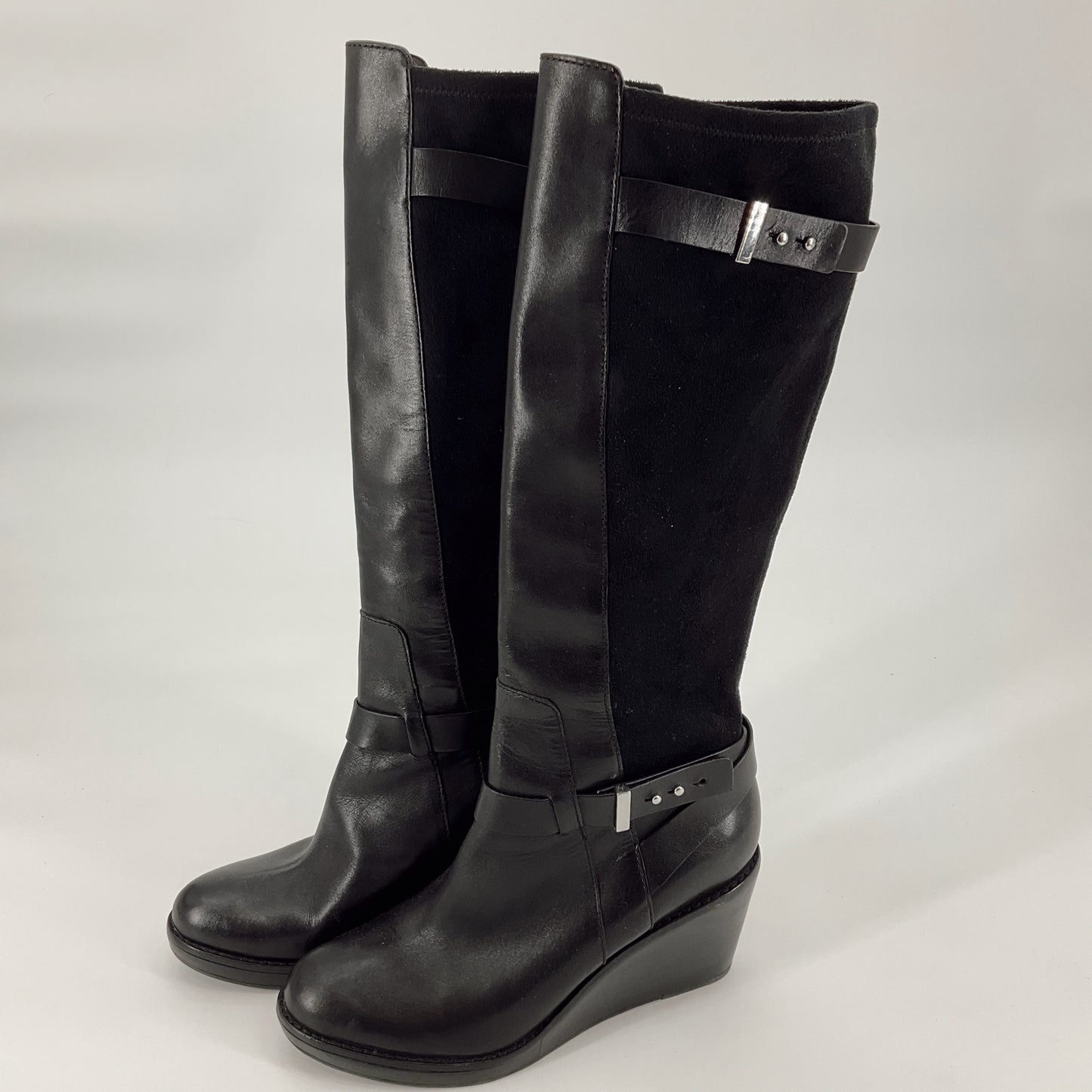 Cole Haan Black Wedge Boots Size 8.5