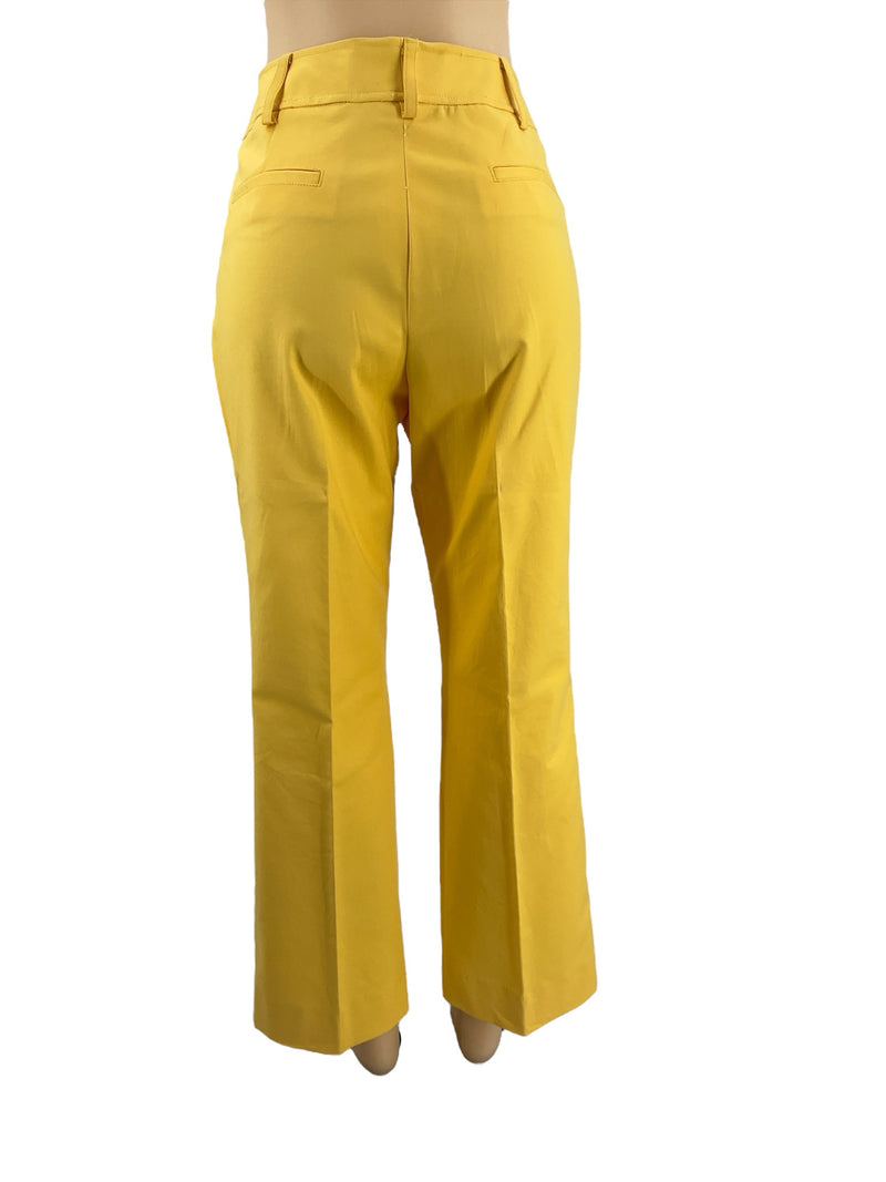 Etcetera Yellow Solid Pre-Owned Ladies Pants - Size 12 - Margaret’s Fine Consignment