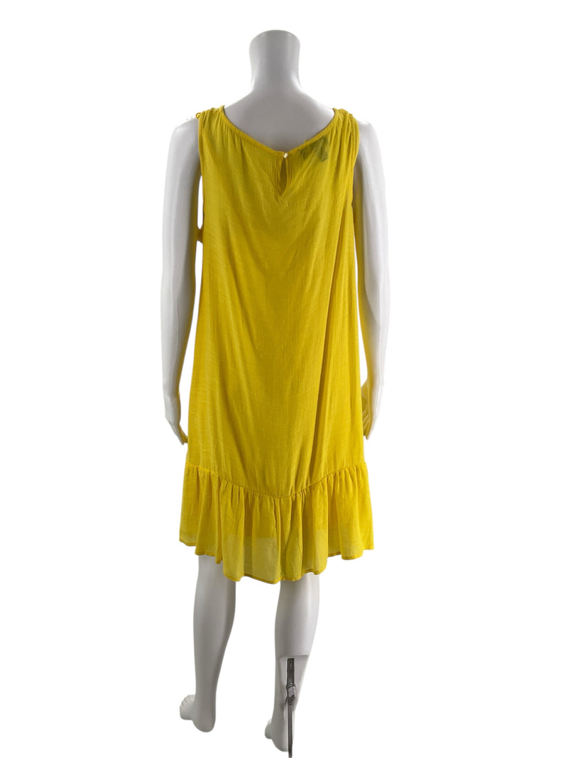AGB Yellow Sleeveless Fit & Flare Dress – Size Medium, Excellent Condition - Margaret’s Fine Consignment