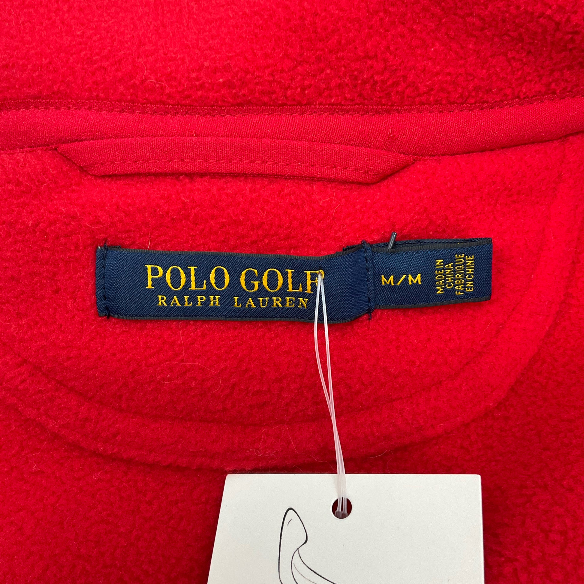 Polo Red Fleece Vest Size Medium - label