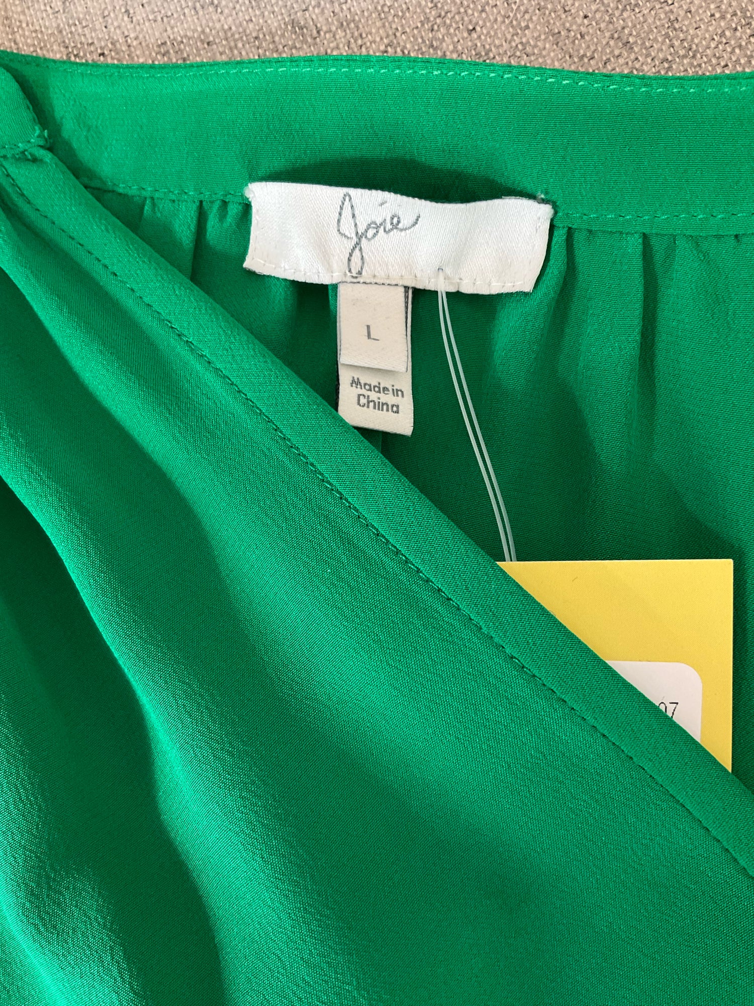 Joie Green Long Sleeve Green Solid Pre-Owned Ladies Casual Top - Size Large - Size L