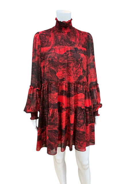 Elan Size M red/black Print Dress