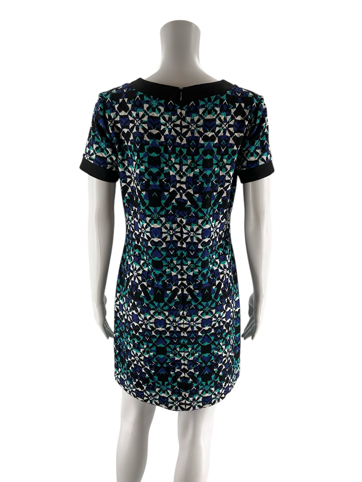 Maggy LondonTeal/Blue/Black Print Pre-Owned Ladies Dress - Size 4