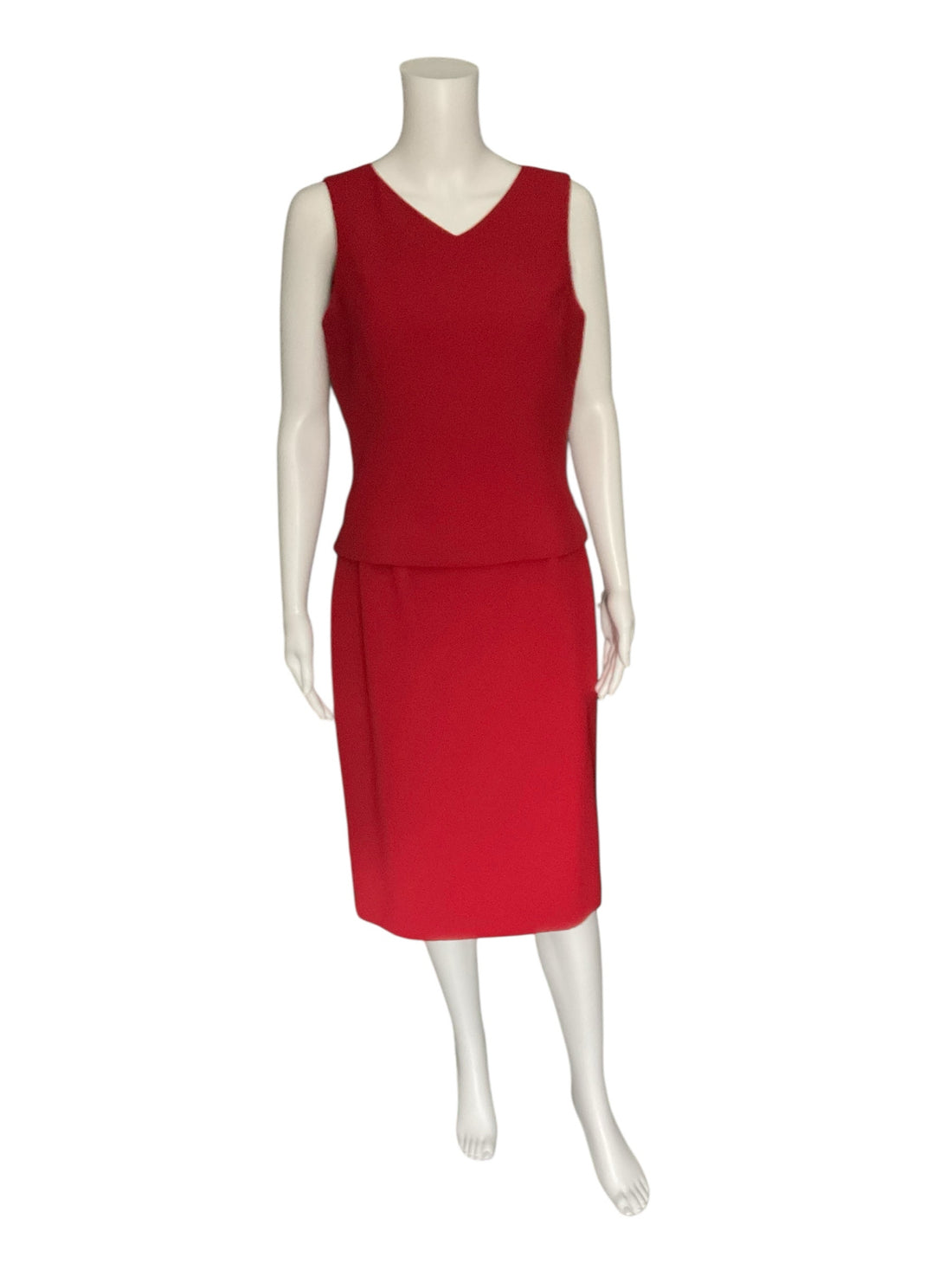 Kasper Red Solid Pre-Owned Ladies 2 Piece Skirt Set - Size 6