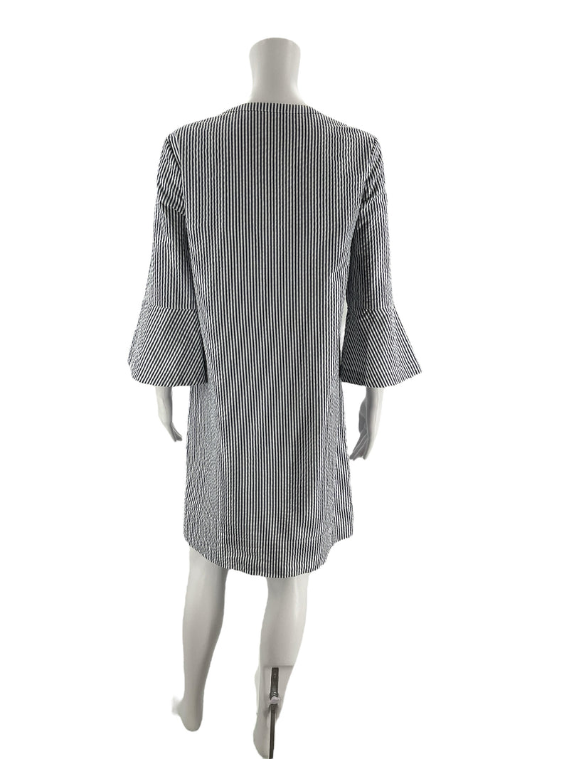 Draper James White/Blue Stripe Pre-Owned Ladies Dress - Size 6