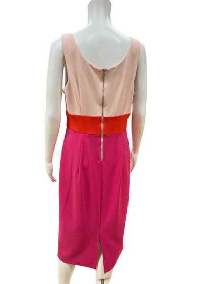 Donna Morgan Pink Dress Size 12 Pink colorblock Pre-Owned Ladies Dress - Size 12