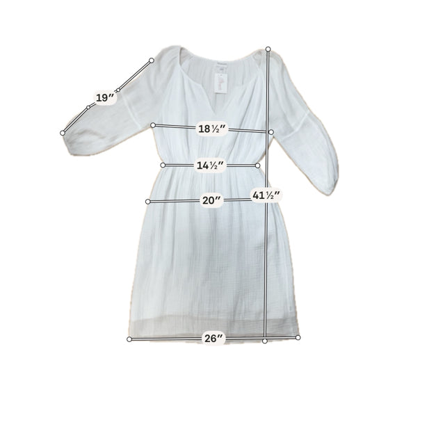 Félicité White Textured Cotton Gauze Midi Dress Size 4 - ONLINE ONLY