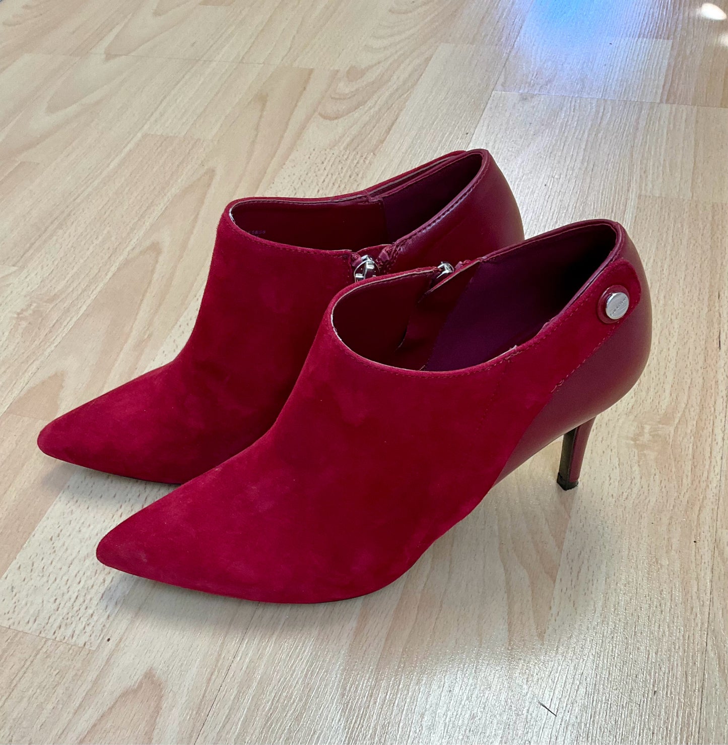 Calvin Klein Shoe Size 7.5 Red suede booties