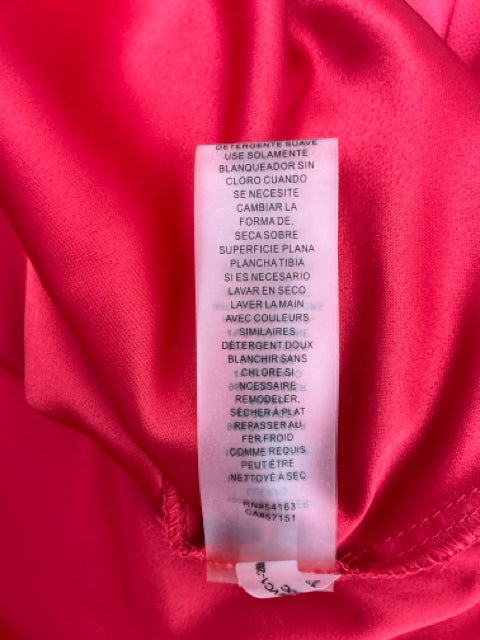 Vince Camuto Fuchsia Red Tie-Neck Flutter Sleeve Dress | Size 8