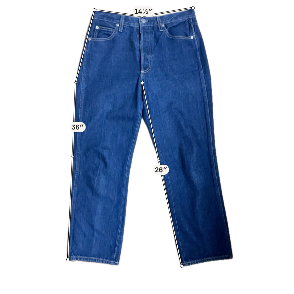 Amo Loverboy High Rise Straight Leg Crop Jeans Indie Blue Size 28 - ONLINE ONLY