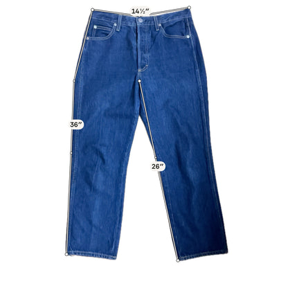 Amo Loverboy High Rise Straight Leg Crop Jeans Indie Blue Size 28 - ONLINE ONLY