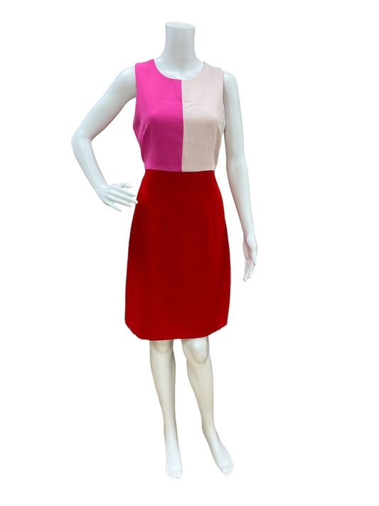 julie brown Size 6 pink/red Color Block Dress