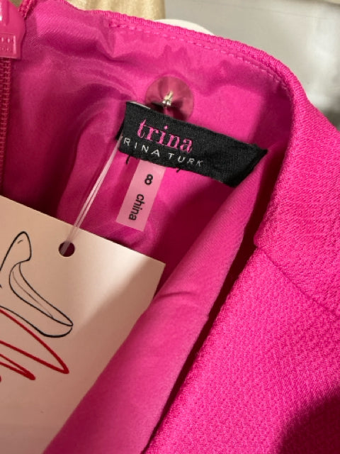 Trina Turk Contessa Bell Sleeve Dress Fuchsia Pink Size 8