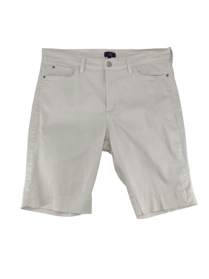 NYDJ White Stretch Denim Bermuda Shorts Size 14